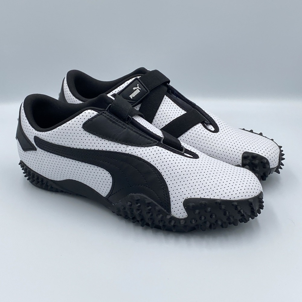 PUMA Mostro Perf White Black Perforated Leather Strap Sneakers Mens 11 397331-01 - Picture 2 of 7